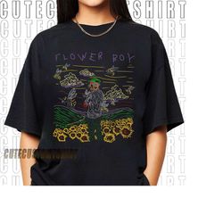 Tyler The Creator Flower Boy Y2k Aesthetic T-Shirt | Flower Boy Tee | Retro Inspired Graphic Shirt | Lineart Shirt | cut