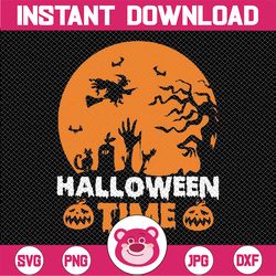 Halloween Time SVG, Halloween Pumpkin And Witch Svg, Happy Halloween Svg, Halloween Svg, Halloween Shirt Design