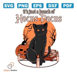 Black Cat Just A Bunch Of Hocus Pocus PNG Sublimation