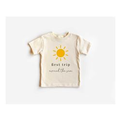 First Trip Around The Sun Toddler Shirt , Vintage Natural Kids Gift, First Birthday Natural Baby Bodysuit