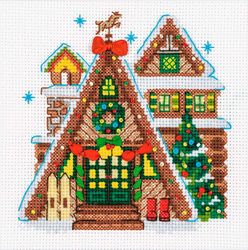 Cross Stitch Kit - Hunting Lodge - Christmas - Embroidery Kit - Needlework Kit - DIY Kit