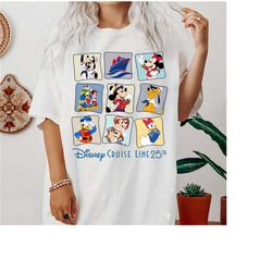 Cruise Line 25th Silver Anniversary At Sea Shirt, Mickey and Friends, Family Cruise T-shirt, Disneyland Trip Gift, Match