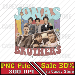 Jonas Brother Retro Boy Band 90s Tour Png, Five Albums 2023 File Png, Music Tour 2023 Png, Retro 90s Band Png, Music Fan