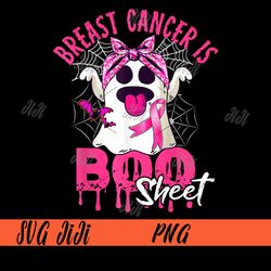 Breast Cancer Is Boo Sheet PNG, Halloween Breast Cancer Awareness PNG, Ghost Cancer PNG