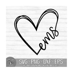 EMS Heart - Instant Digital Download - svg, png, dxf, and eps files included! Emergency Medical Services
