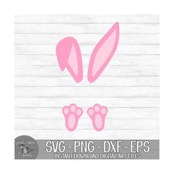 Pink Easter Bunny - Instant Digital Download - svg, png, dxf, and eps files included! Rabbit, Bunny Feet & Ears, Girl, M