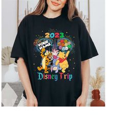 Custom Name Winnie The Pooh Disney Trip 2023 Shirt, Disneyland Personalized Disney World Balloon T-shirt, Disneyland Mag