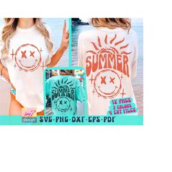 Summer Happy Face PNG SVG Groovy Summer Svg Retro summer Popular Summer Svg Summer vibes Trendy Summer Shirt Svg Funny S