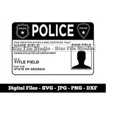 Police ID Template 2 Svg, Police Svg, Law Enforcement Svg, Police Png, Police Jpg, Police Files, Police Clipart