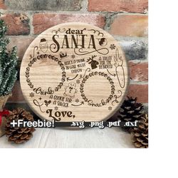 Santa tray svg, Dear Santa Tray Svg Png, Santa cookie tray svg, Christmas Tray Svg, Santa plate svg, cookies santa Laser