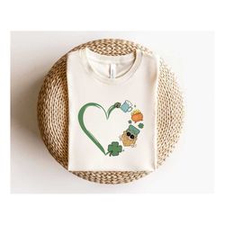 shamrock heart shirt, gift for women, st patricks heart shirt, st patricks day gift shirt, gift for toddler, shamrock an