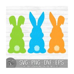 Easter Bunnies - Instant Digital Download - svg, png, dxf, and eps files included! Three Bunnies, Boy, Bunny Rabbits