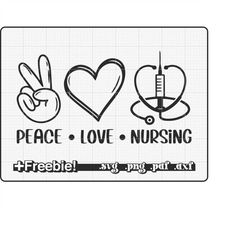 Nurse Svg, Peace Love Nursing, rn svg, nurse png, nursing svg, nurse life svg, registered nurse, school nurse svg, funny