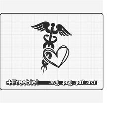 Nurse Svg, Nurse Caduceus Symbol, Stethoscope Heart Svg, rn svg, nurse png, nursing svg, nurse life svg, registered nurs