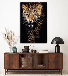 Leopard Canvas Painting, Animal Design Wall Art Canvas, Canvas Print, Wall Hanging Decor, African Home Decor Wall Art, F