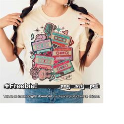 Retro Valentine cassette shirt png, 90's Country music love songs Cassette Tapes png, Western Valentine Png, Valentine S