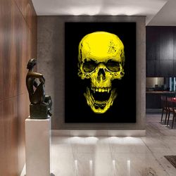 Skull Print On Canvas,Skull Canvas Painting ,Skull Art,Halloween Decorations ,Halloween Wall Art ,Personalized Gifts,Hal
