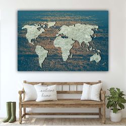 World Map Canvas Paintingtumbled World Mapwall Map,Decorcanvas Wall Art3D Canvas Artmodern Wall Art3D Wall