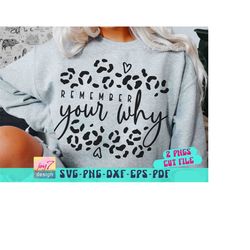Remember Your Why SVG PNG, Inspirational Quotes Svg, Motivation Svg Leopard Cheetah Print  Love Yourself Svg, You Matter