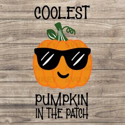 Coolest Pumpkin in the Patch Svg, Halloween Svg, Fall Svg, Thanksgiving Design, Pumpkin Shirt, SVG EPS DXF PNG