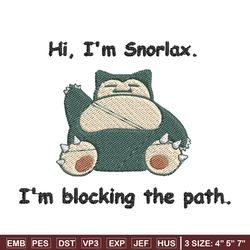 snorlax embroidery design, pokemon embroidery, anime design, embroidery file, digital download, embroidery shirt