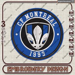 CF Montreal embroidery design, MLS Logo Embroidery Files, MLS CF Montreal logo, Machine Embroidery Pattern