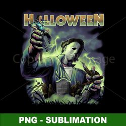 Halloween Graveyard - Spooky Sublimation PNG - Instant Download for Hauntingly Vibrant Orange Crafts