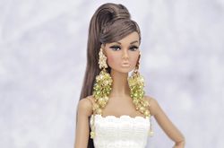 Fashion doll jewelry earrings Poppy Parker FR Nu face Barbie