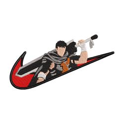 Guts X Nike embroidery design, Berserk embroidery, anime design, embroidery file, anime shirt, Digital download