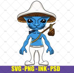Smurf Cat SVG,Smurf Cat PNG,Smurf Cat Ink, Smurf