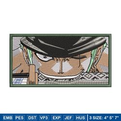 Roronoa Zoro rectangle embroidery design, One Piece embroidery, embroidery file, anime design, Digital download