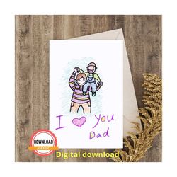 Funny Father's Day Card, Funny Birthday card for Dad, Birthday Card Dad, Digital download, Fathers day card,  Instant Do