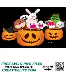 Trick and Treat Halloween Characters,halloween clipart bundle,halloween clipart png,Cute Halloween Clipart Bundle,Clipar