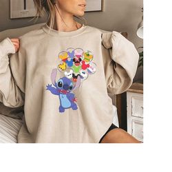 stitch balloon sweatshirt, lilo and stitch sweatshirt, disney balloon sweatshirt, stitch sweatshirt, disneyworld shirt,