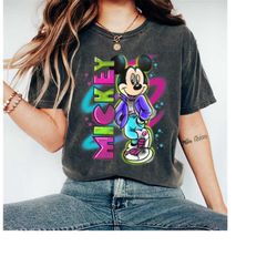 disney mickey mouse airbrush t-shirt, mickey and friends shirt, wdw disneyland trip gift, matching family shirts, magic