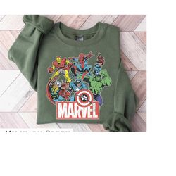 Marvel Avengers Team Retro Comic Vintage Graphic T-Shirt, Disneyland Family Matching Shirt, Magic Kingdom Tee, WDW Epcot