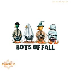 Cute Boys of Fall Ghost Ducks PNG Sublimation Download