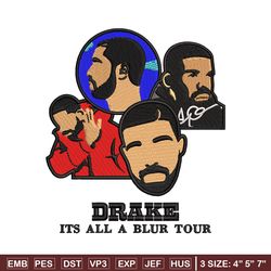 Its a blur tour embroidery design, Drake embroidery, Embroidery file, Embroidery shirt, Emb design, Digital download