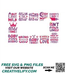Baby SVG Design Bundle,Baby Onesie SVG, Funny Baby svg, baby newborn svg, Newborn SVG Bundle, Baby Quote Bundle, Cute Ba