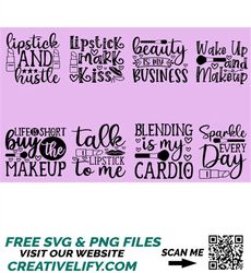 Makeup SVG Bundle,Make up bag Svg , Makeup SVG, Beauty svg, ,Makeup Quote svg Bundle, Makeup Saying svg, Mascara svg, Fa