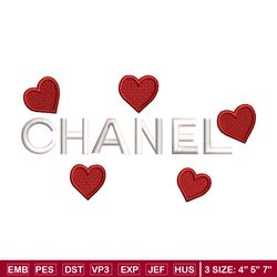 Chanel logo heart embroidery design, logo embroidery, logo design, Embroidery shirt, logo shirt, Instant download