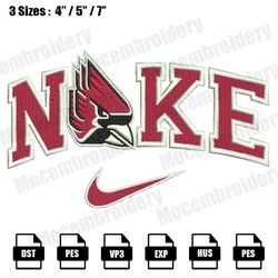 Nike x Ball State Cardinals Embroidery Designs, NCAA Embroidery Design File Instant Download