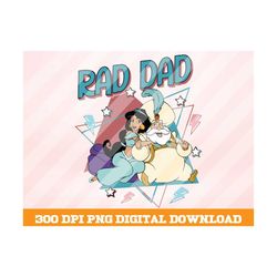 Rad Dad Png, Princess Jasmine and her father png, Princess Jasmine png, Father's Day Sublimation Png, Gift For Dad, Subl