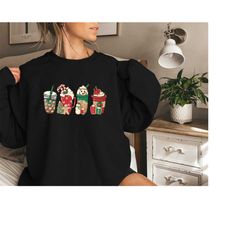 Cute christmas sweatshirt, christmas sweater, christmas sweatshirt for women, christmas coffee sweatshirt, cozy holiday