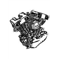 HD style motorcycle engine v Svg,dxf,png,eps