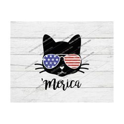 Merica Cat Svg, 4th of July Svg,Cat Svg,4th of July Cat Svg,American flag Svg,Flag,Patriotic,Cat,Cats,Cat Mom,4th of Jul