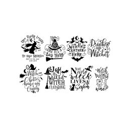 Drink Up Witches ,Witch To The Wine Bundle Svg, Drinking Svg, Witch Svg, Free Flying Lessons Svg, Witch Hat Svg, Drink U