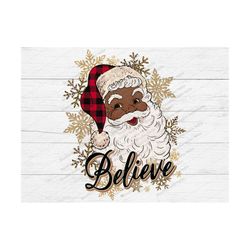 Santa believe PNG, Santa Png, Black Santa, Christmas Png, Santa sublimation design download, Believe,christmas,leopard,s