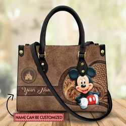 Custom Name Mickey Leather Bag,Mickey Handbag,Disney Lovers Handbag