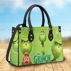 Grinch Leather Handbag,Grinch Christmas Handbag,Grinch Lovers Handbag